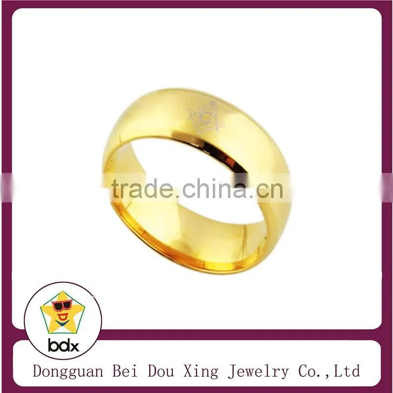 Fashion jewelry 316l Stainless Steel ring Wholesale shiny finish stainless steel masonic knights templar ring