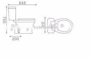 china product sanitary ware wc toilet bowl bathroom two piece toilets ceramic washdown s trap toilet Y803