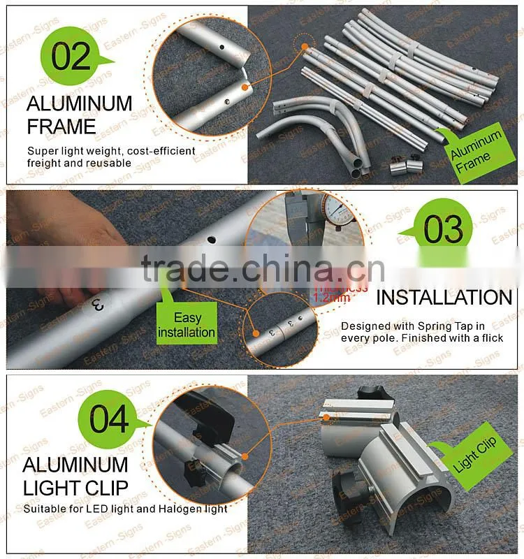 Easy to Install Recyclable Dye Sublimation Tension Fabric Display