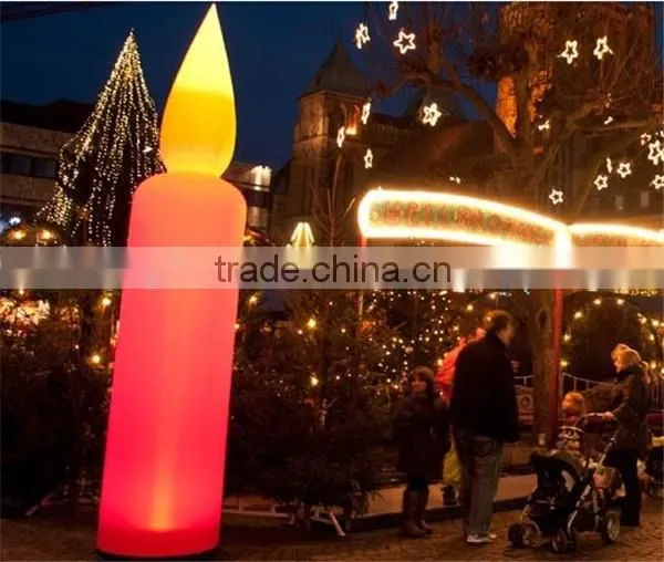 inflatable lighting candle / attractive candle shape inflatable cone for outdoor decoration