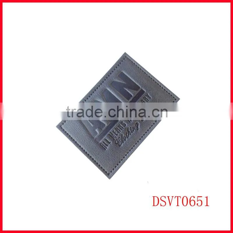 Sewing on garments and bags pu or real brown leather patch
