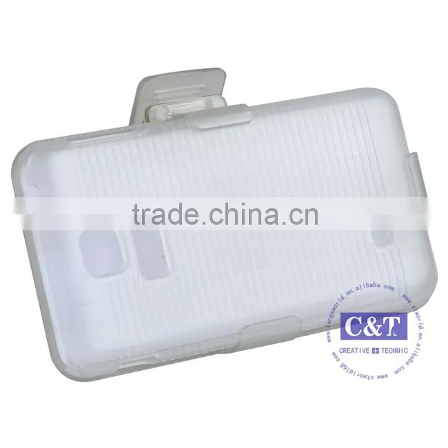 C&T Purple Hard Soft Gel Dual Layer Holster Cover Case for LG Escape P870