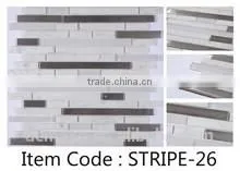 Fashionable Strip Brown Glass Mosaic Dark Brown Mixed Color