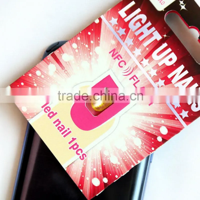 2015 new Style traditional Artificial Fingernails light up nail stickers for shiny acrylic light nail display