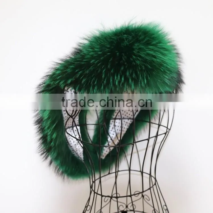 China Real Colored Raccoon Fur Collar Customized