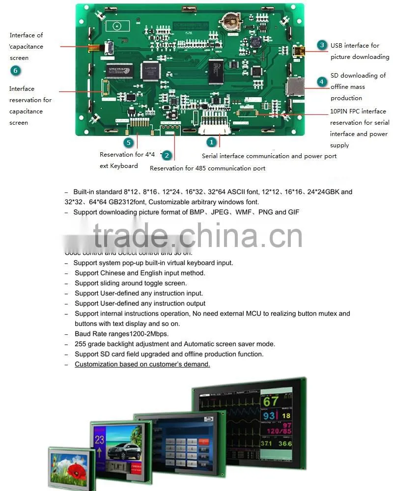 7 inch TFT LCD with smart monitor band rs232/TTL Industrial Supplies