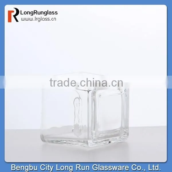 LongRun popular crystal glass candlestick with square bottom