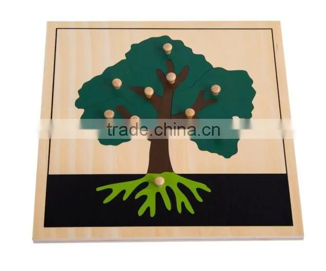 Wooden puzzle toys for montessori tree puzzle