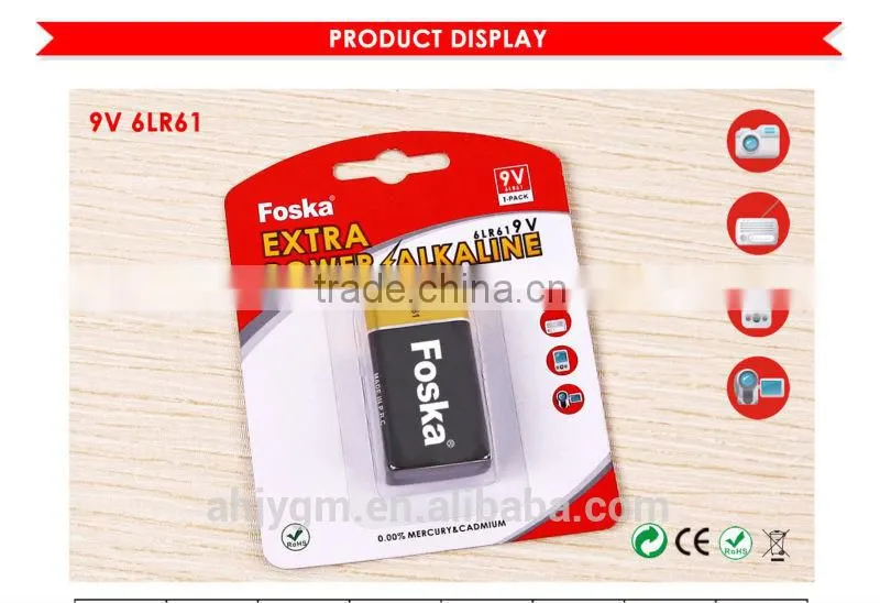 Hot Sale Foska 9V Battery