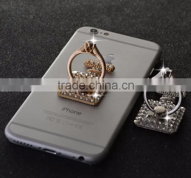 Metal ring holder for mobile phone, luxury bling diamonds metal ring holder phone holder for iPhone