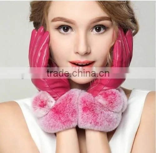2016 Best Price Women Gloves Pink Black Women Gloves