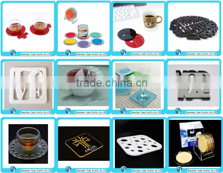 Laser engraving logo drink pad display stand, black acryl coaster holder