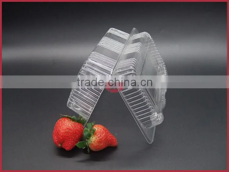 BOPS Eco-Friendly Disposable Plastic Food Packaging Box for Fresh Sushi Cake,etc.
