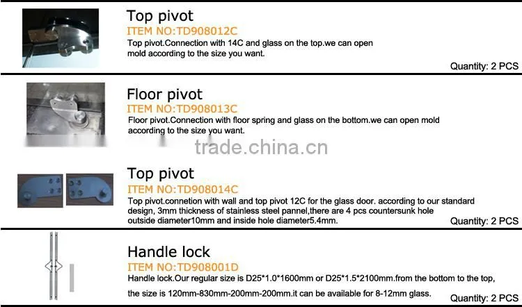 Hairline Brushed Wooden/Shower Door Pivot Hinge
