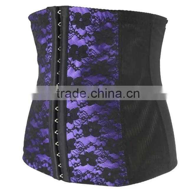 2015 Attractive open hot sex women photo bustiers 9 steel bone zipper latex corset
