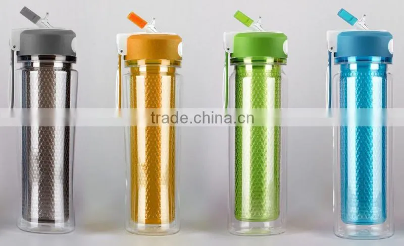 dubble wall bottle New design bottles BPA Free plastic bottle