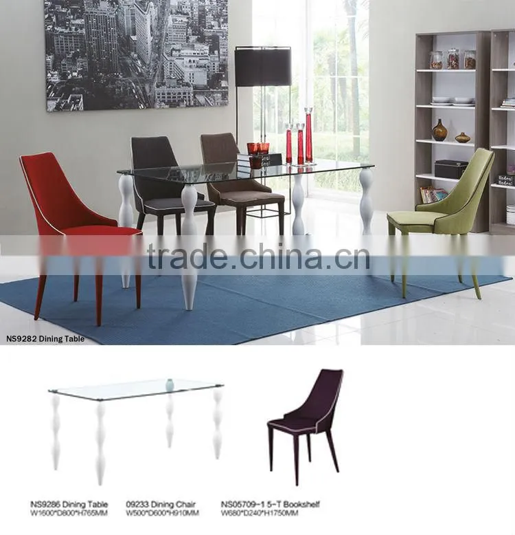 China Supplying Solid Wood Legs PU Seating Dining Chairs