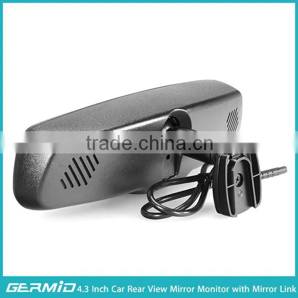 4.3"rearview mirror car lcd monitor with mirror link,reverse camera