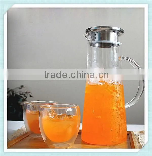 High borosilicate double wall glass teapot new desin double wall glass tea infuser for sale