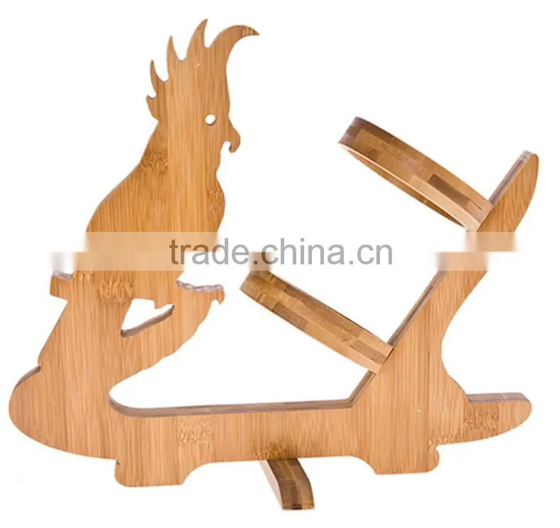 WR021/Folding handmade wooden wine rack wood guitar wine bottle display rack OEM novelty wine rack manufacturer