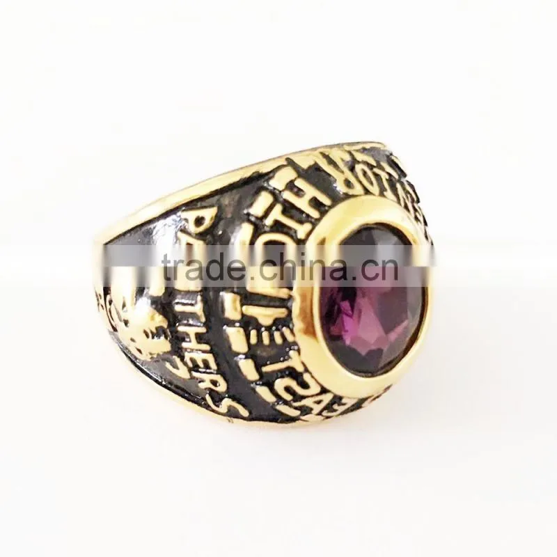 Jingli Jewerly Custom PANTHERS Ring for Man Military Jewelry, stainless steel high school ring jewelry(HF-066)