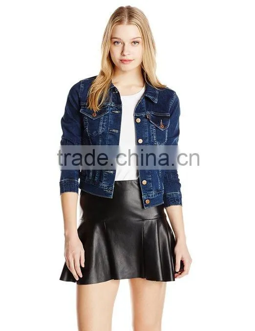RECHEEL Spring Juniors Authentic Trucker Blue Denin jacket
