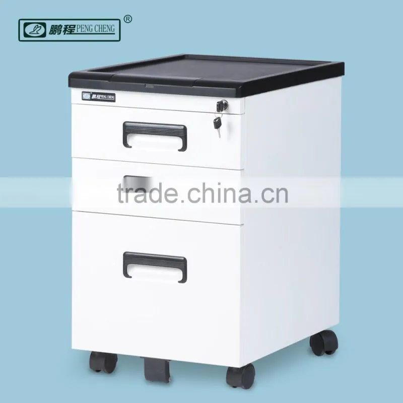 3 Drawer Mobile Japanese Locking Filing Cabinet with Plastic Cover
