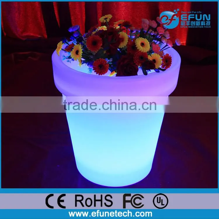 outdoor led pot,decorating plastic plant pot with lighting,flower pot gardening