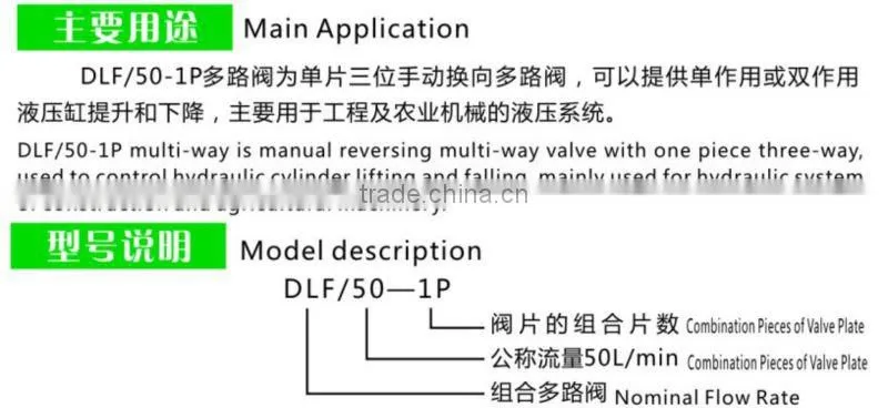 Multi-way with One Piece Single-acting/Double-acting Valve Body DLF/50-1P
