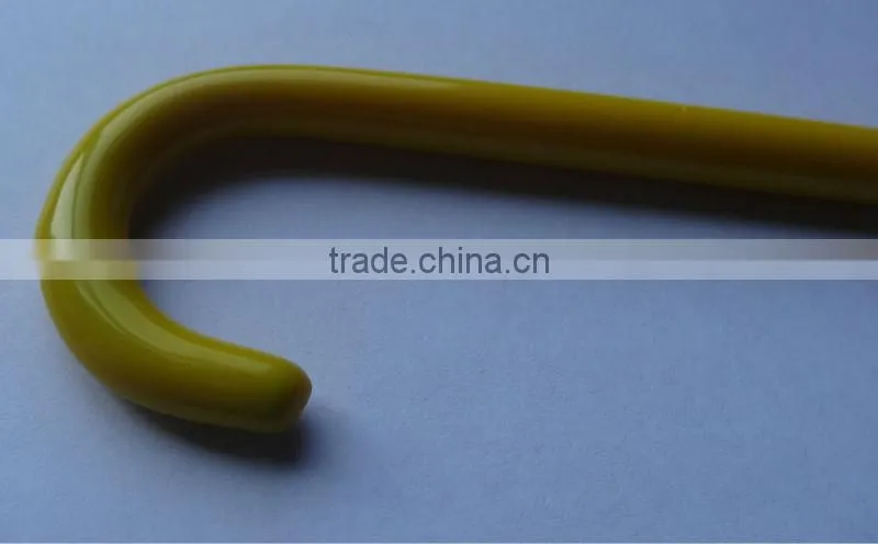 S spring steel hook in yellow plastic