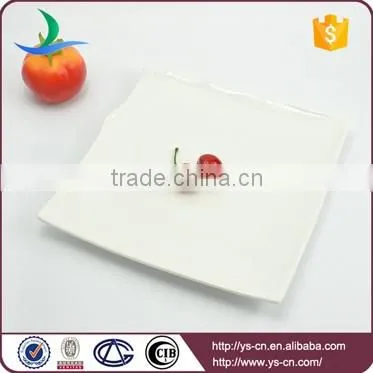 Wholesale rectangule white ceramic catering serving dinner plates porcelain