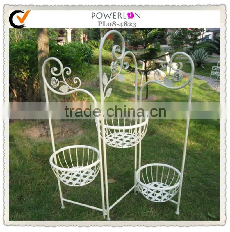 Eco-Friendly Classical Vintage Folding Antique Decorative Antirust Metal Outdoor Flower Pot Garden Decoration