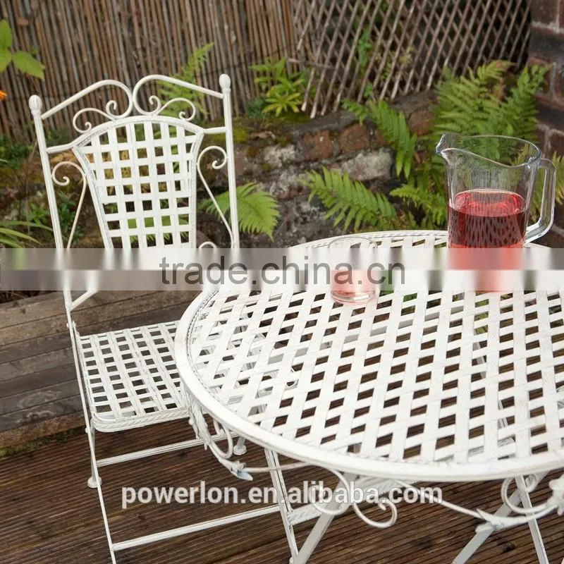 Fabulous Steel 2 Folding Chair 70cm Round Bistro Set Outdoor Furniture