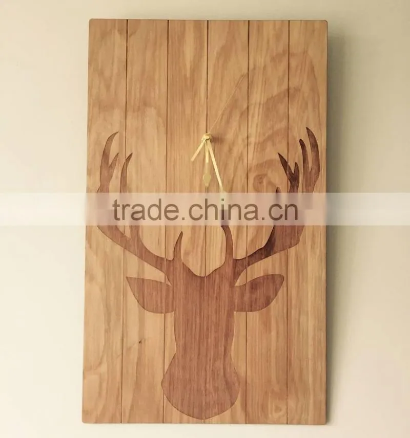 Personalized Buck Wooden Block Digital UV printing on wood Custom Wooden Poster Laser Deer Picture on Wall for Home Decoration