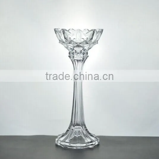 Factory supply high quality glassware lotus candle holder