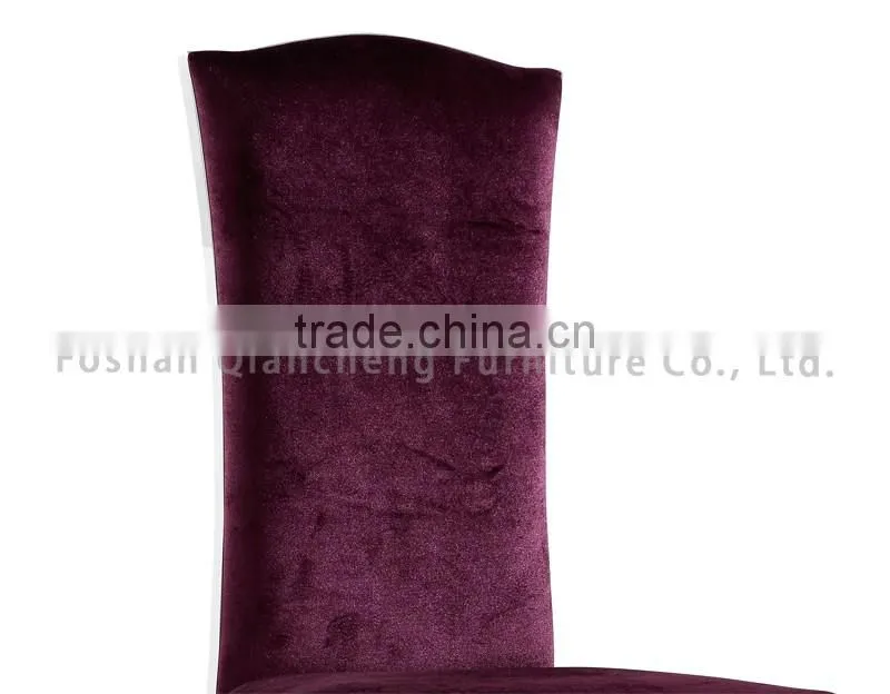 velvet high back stainless steel dining banquet chair