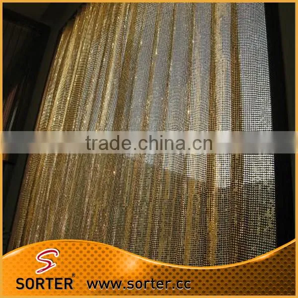 Luxurious Shimmer Metal Sequin Fabric Gold Curtains
