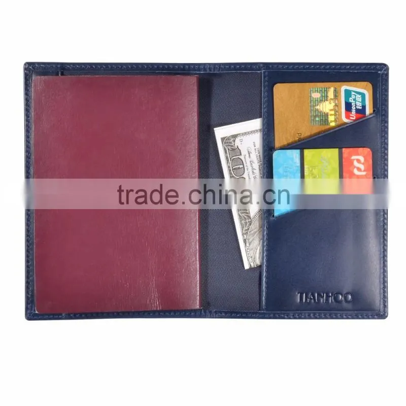 Best brand good quality genuine leather RFID blcoking travel passport cover