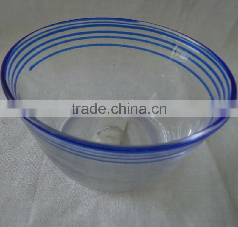 Glass bowl with black edge,clear bowl