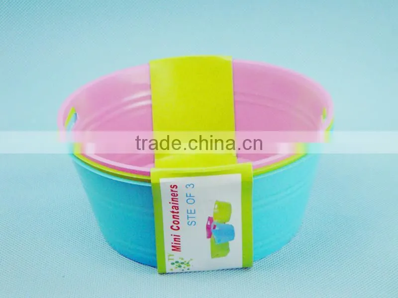 Plastic round beer ice bucket with handle