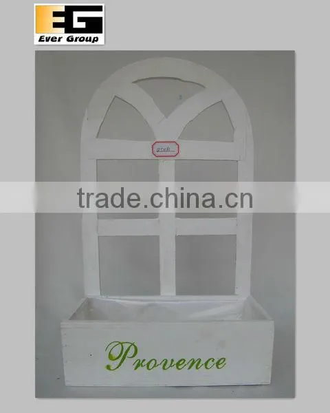 rectangular white wash wood hanging planter