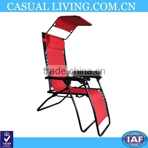 Zero Gravity Folding Chair With Canopy 2x1 Teslin Relax Chair With Shade