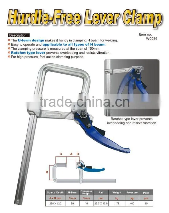 Hurdle-Free Lever Clamp