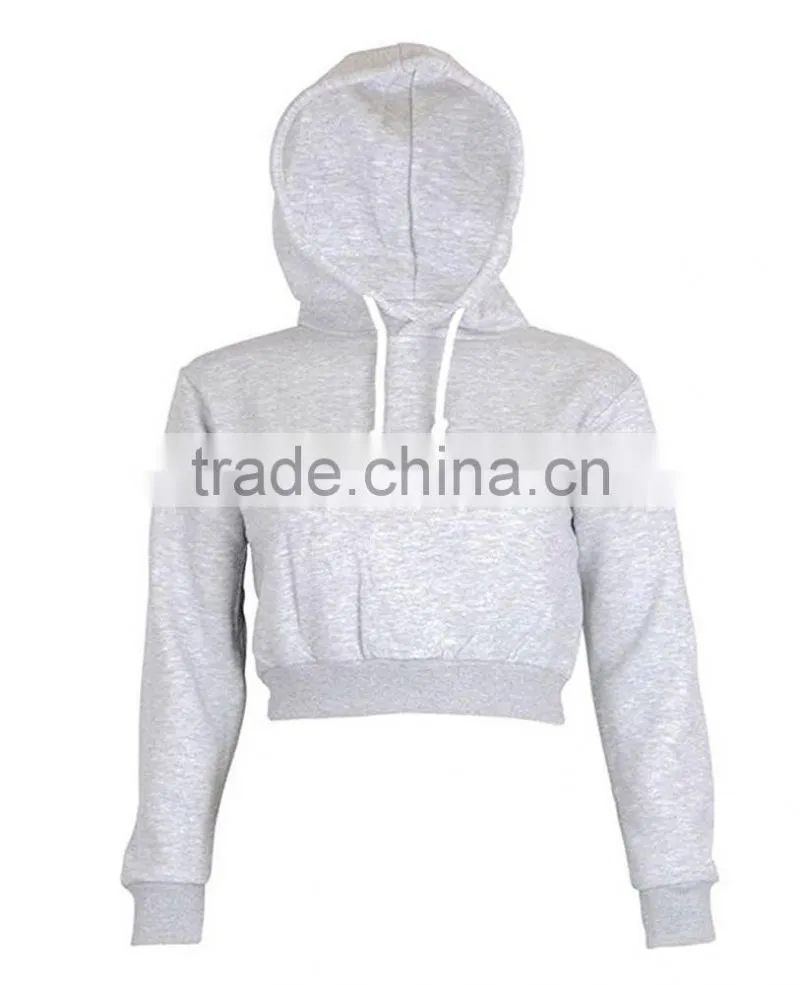 Womens Plain Crop Top Hoodies Hooded Pull Over Full Length Sleeve Sweatshirt xxxl Hoodie Multi Color