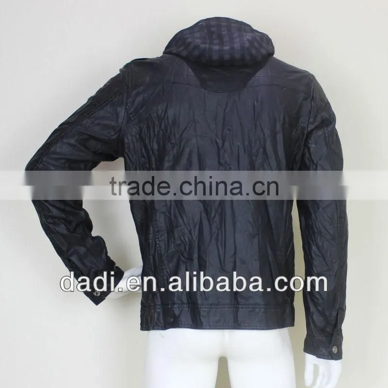 Genuine Men Hooded Leather Jacket