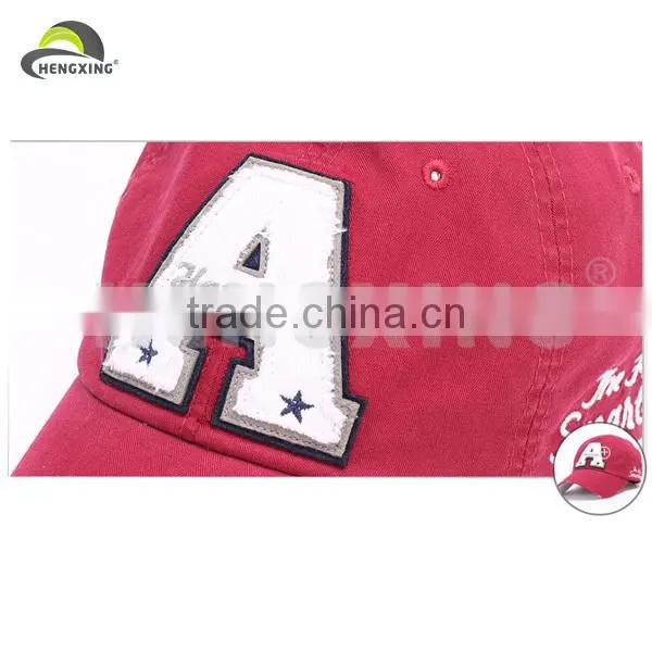 Old Style Worn-out Cotton Applique Baseball Cap
