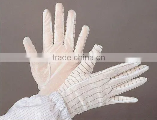 Anti-static gloves/knitted gloves with carbon fiber /carbon fiber glove/PVC coating