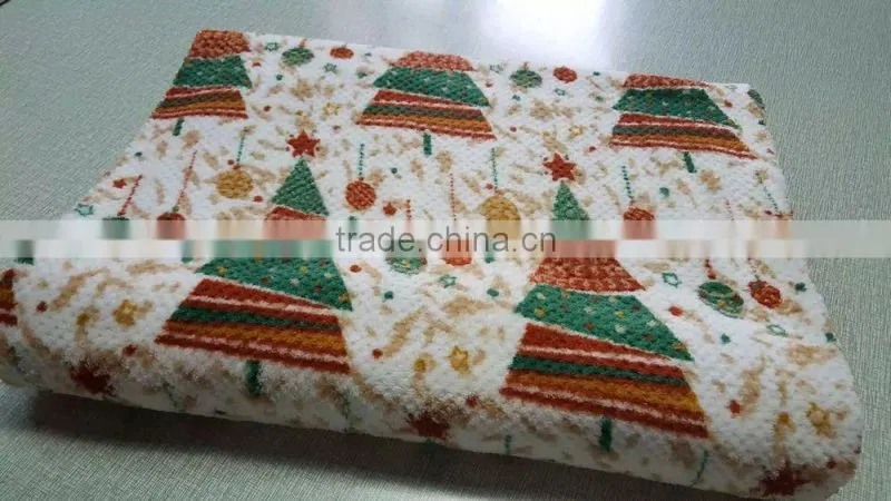 printed jacquard coral fleece fabric