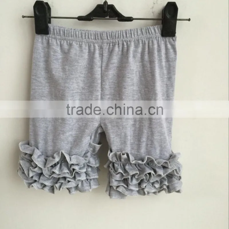 2016 boutique baby girl triple ruffles shorts baby cotton ruffle shorts baby soild color shorts