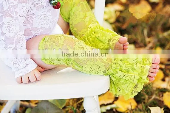 Baby Girls Leg Warmers With Cotton Ruffle Lace Leg Warmers